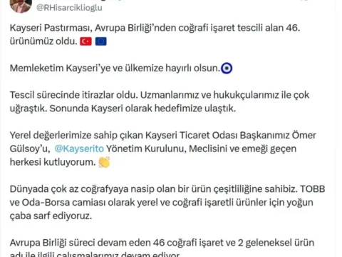 Kayseri Pastırması Avrupa Birliği’nden Coğrafi İşaret Tescili Aldı