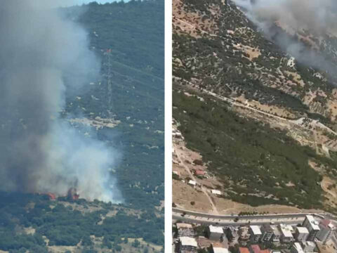 Son dakika izmirde orman yangini yerlesim yerlerine cok yakin Cykk2Yn4