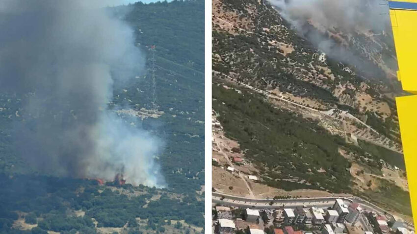 Son dakika izmirde orman yangini yerlesim yerlerine cok yakin Cykk2Yn4