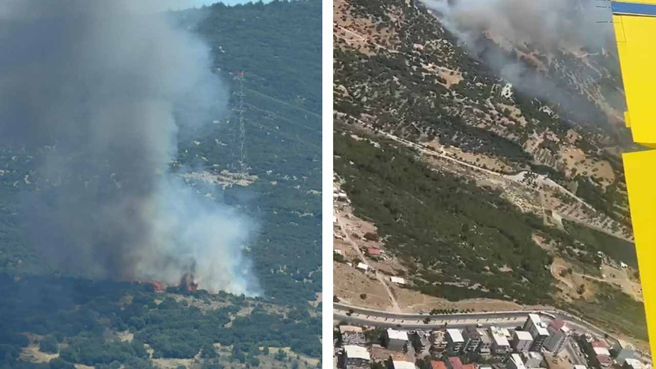 Son dakika izmirde orman yangini yerlesim yerlerine cok yakin Cykk2Yn4
